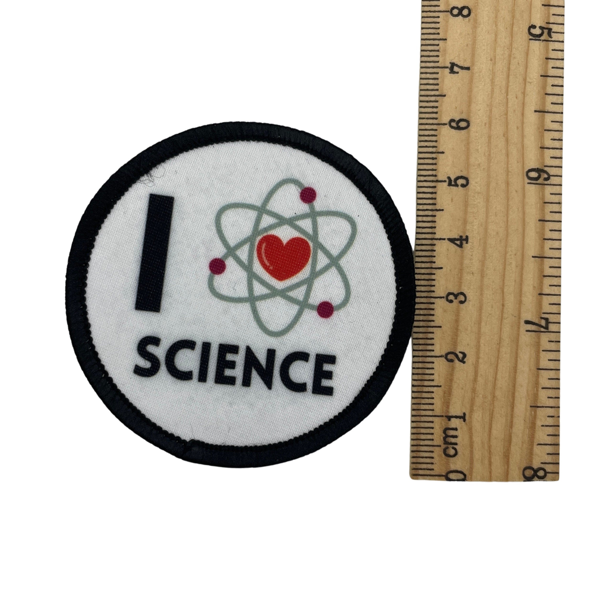 I Love Science Printed Iron on Patch. I Heart Science