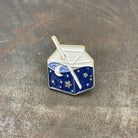 Space in a Milk Carton Enamel Pin Badge. Kawaii Cute STEM Science Brooch