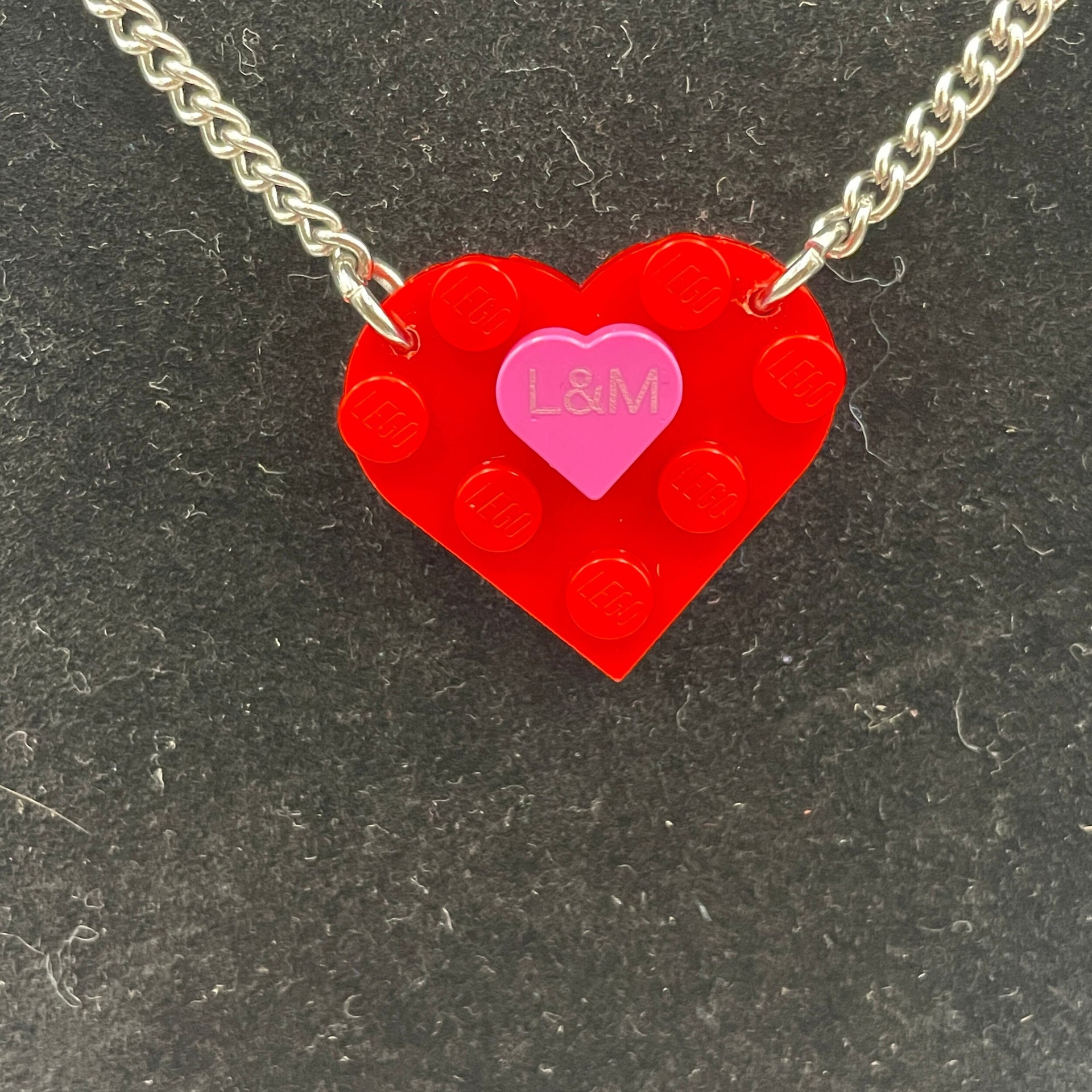 EnginearringDesigns Personalised Heart necklace made with LEGO