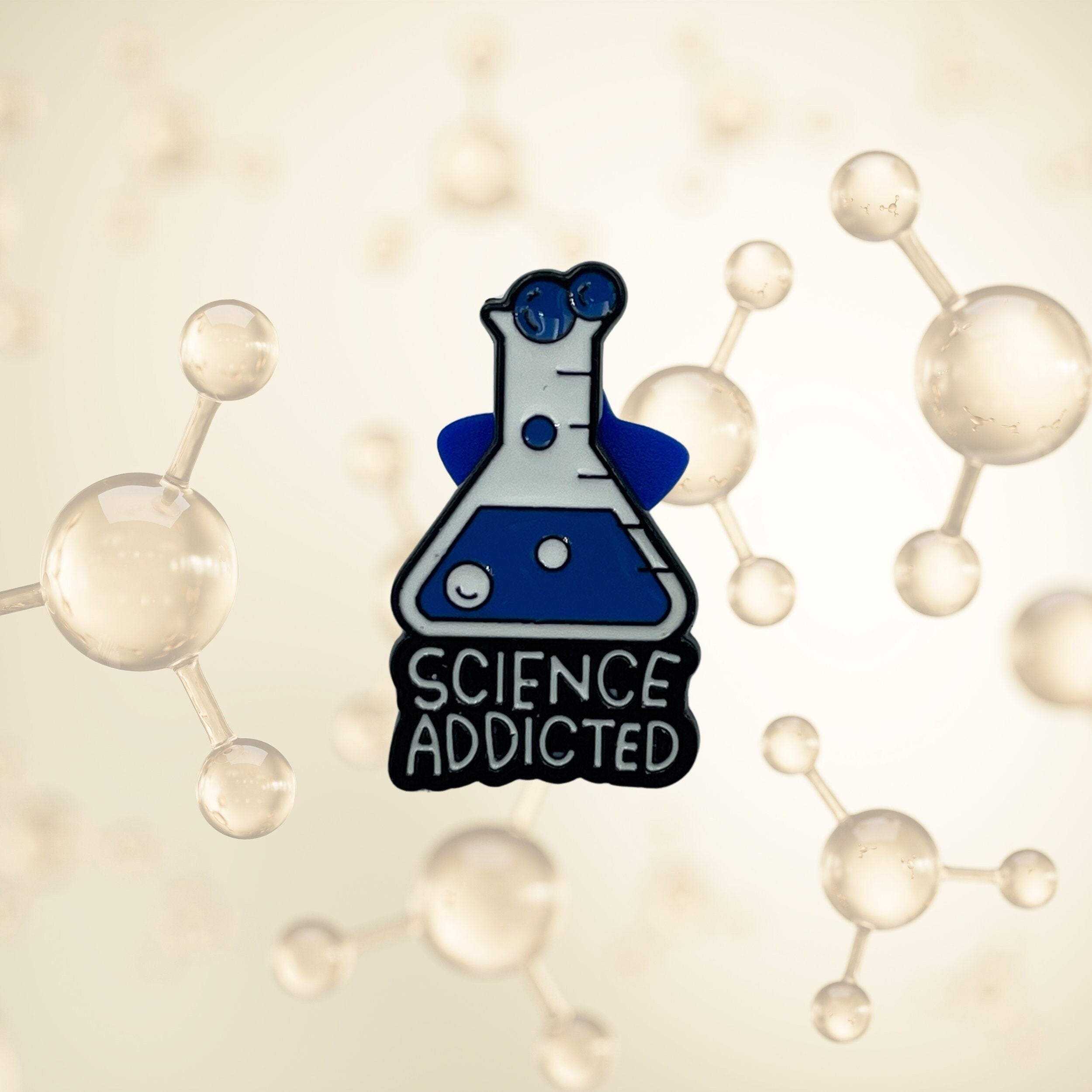 Blue Science Addicted Enamel Pin Badge