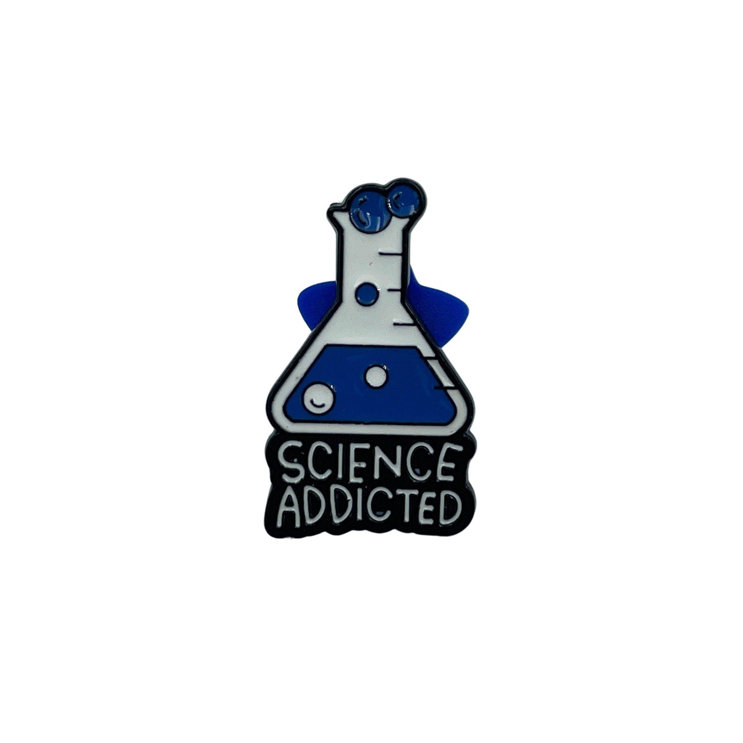 Blue Science Addicted Enamel Pin Badge