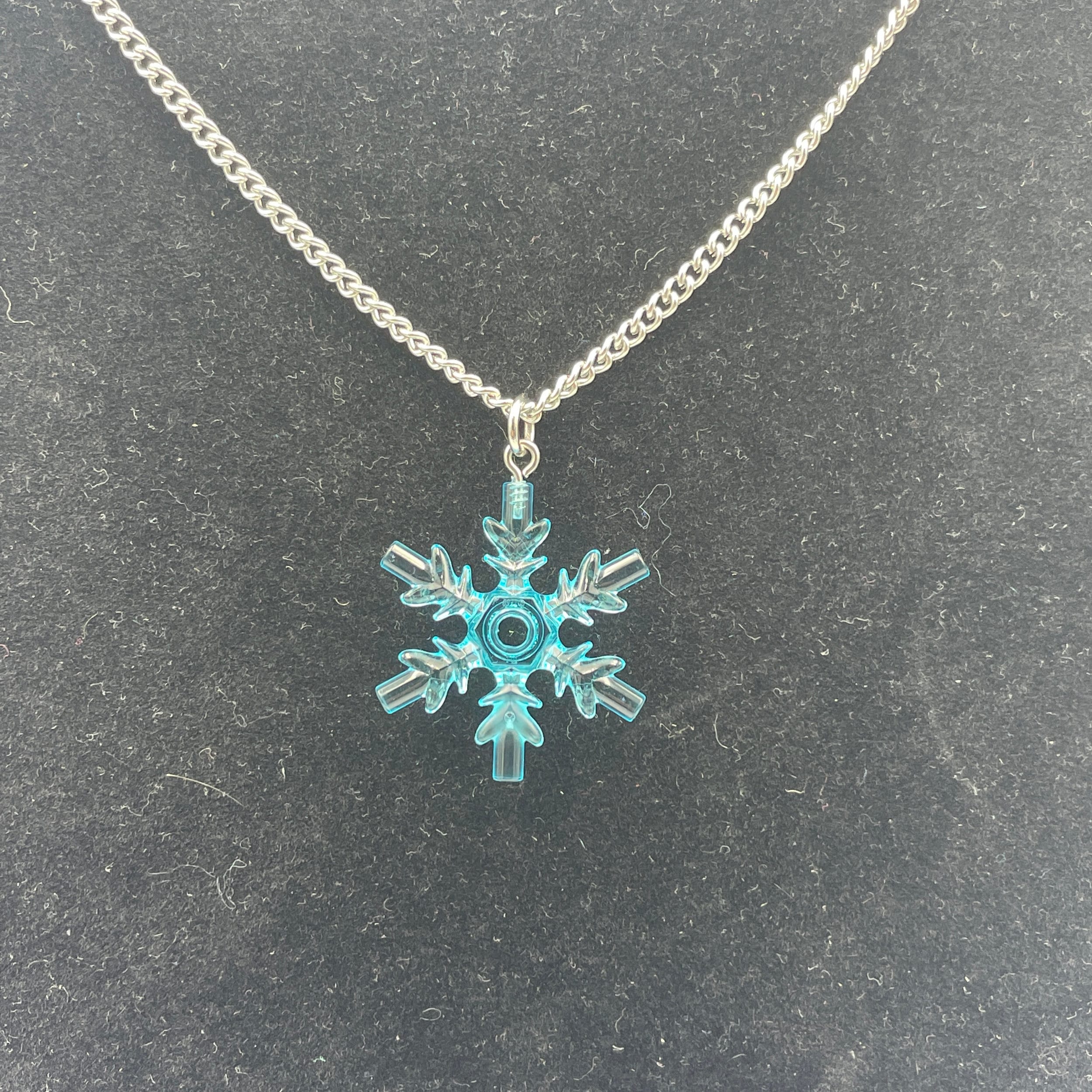 Snowflake necklace made with upcycled LEGO® on Curb Chain