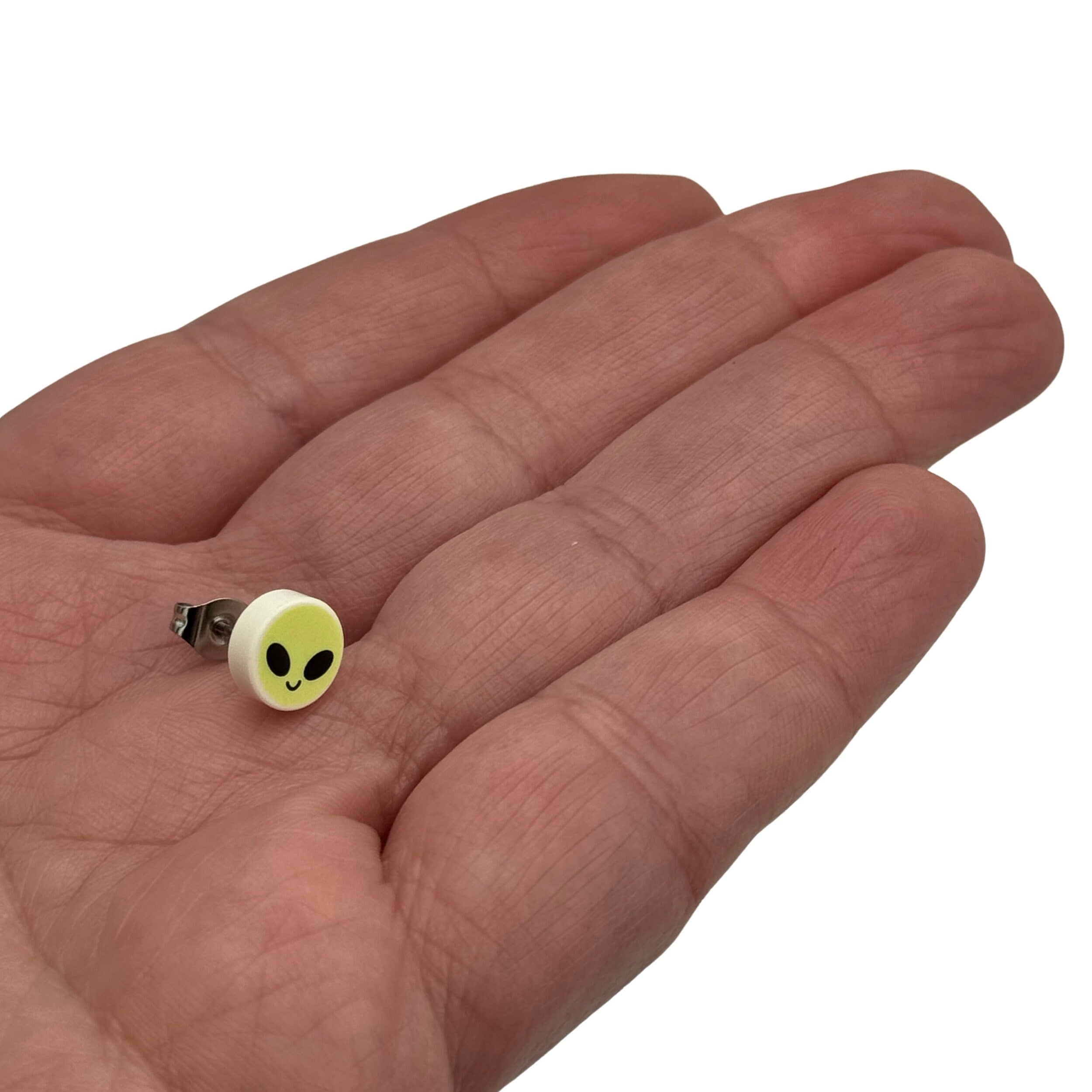 Alien Stud Earrings made with upcycled LEGO®