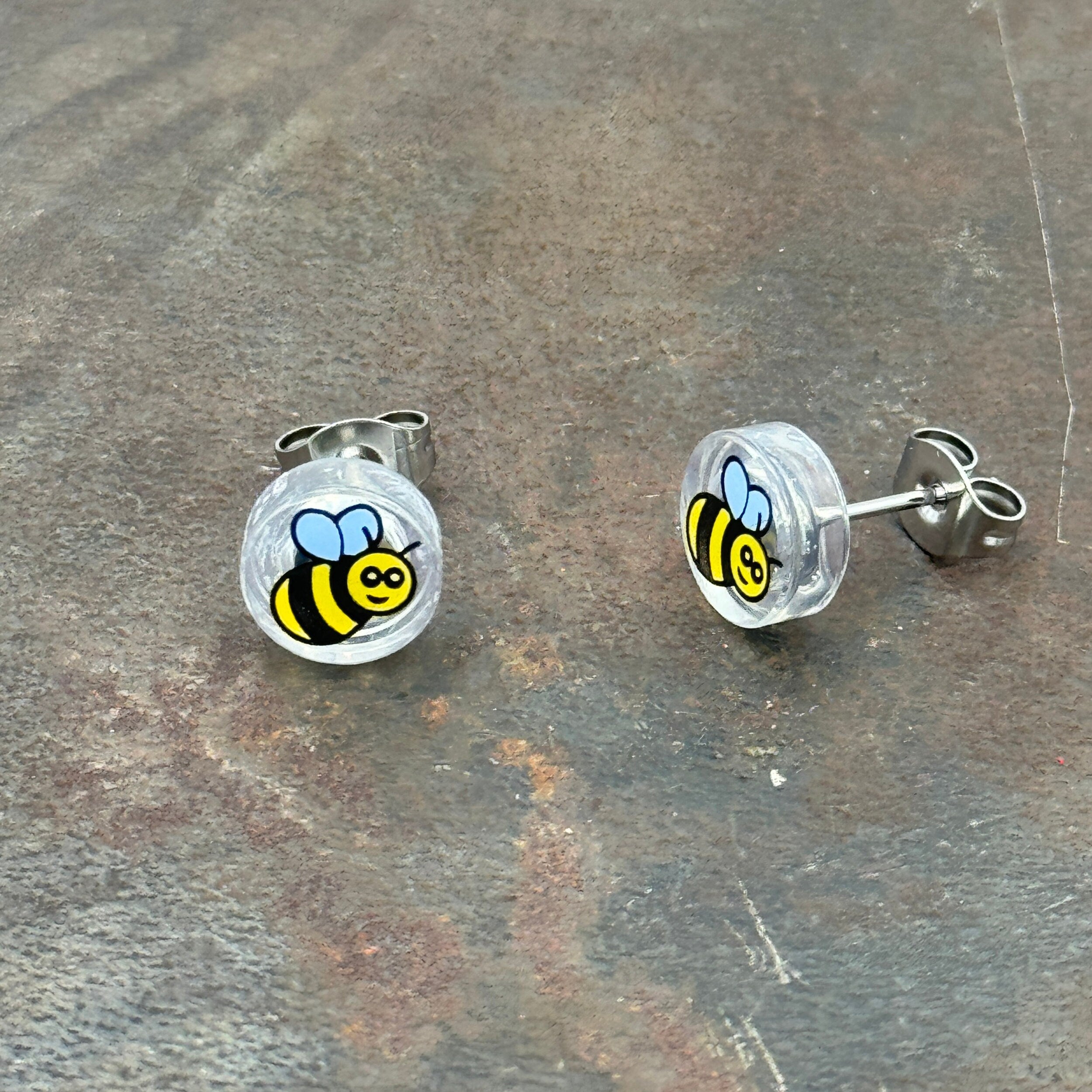 Bee Stud Earrings Made with upcycled LEGO®