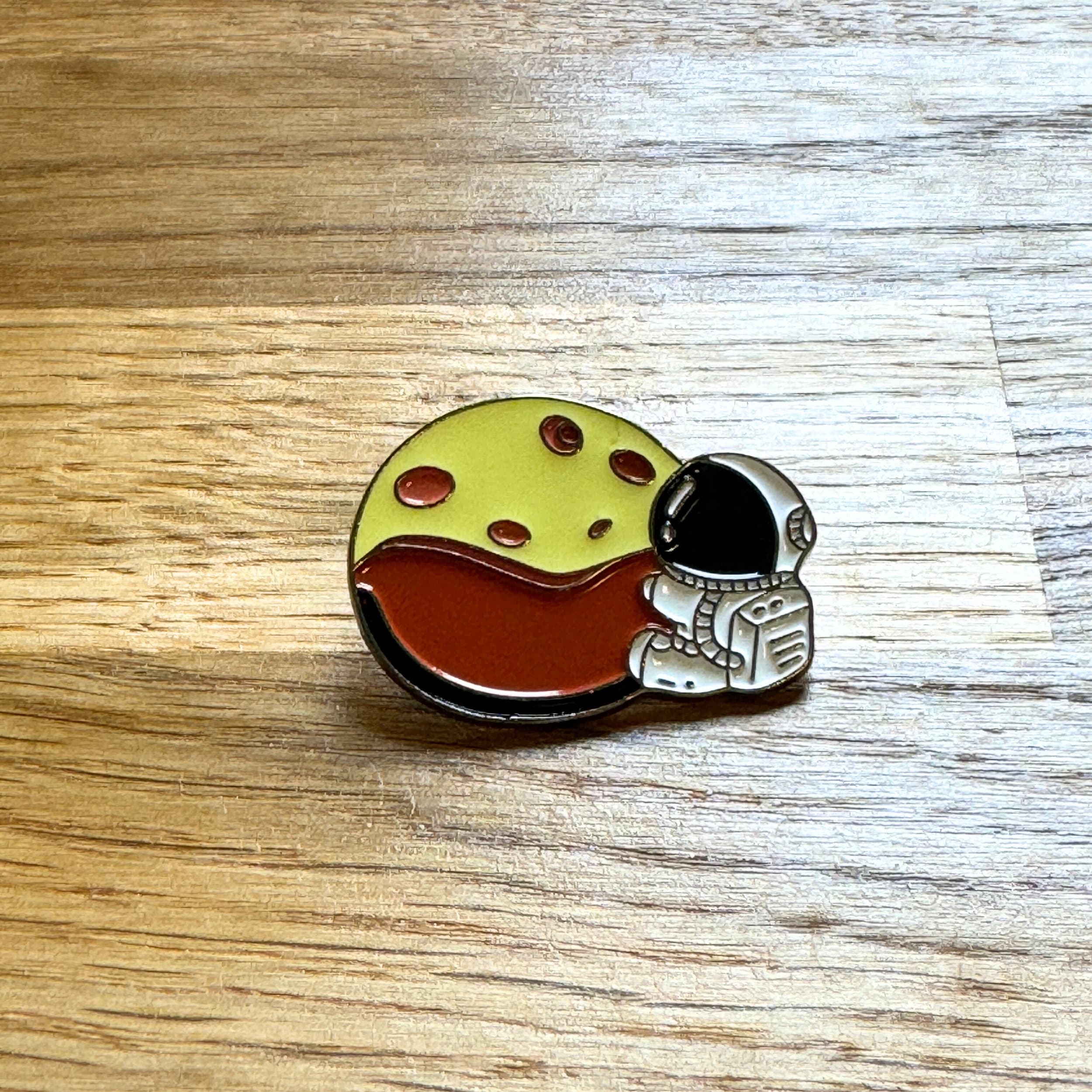 Kawaii Astronaut Hugging Planet Enamel Pin Badge