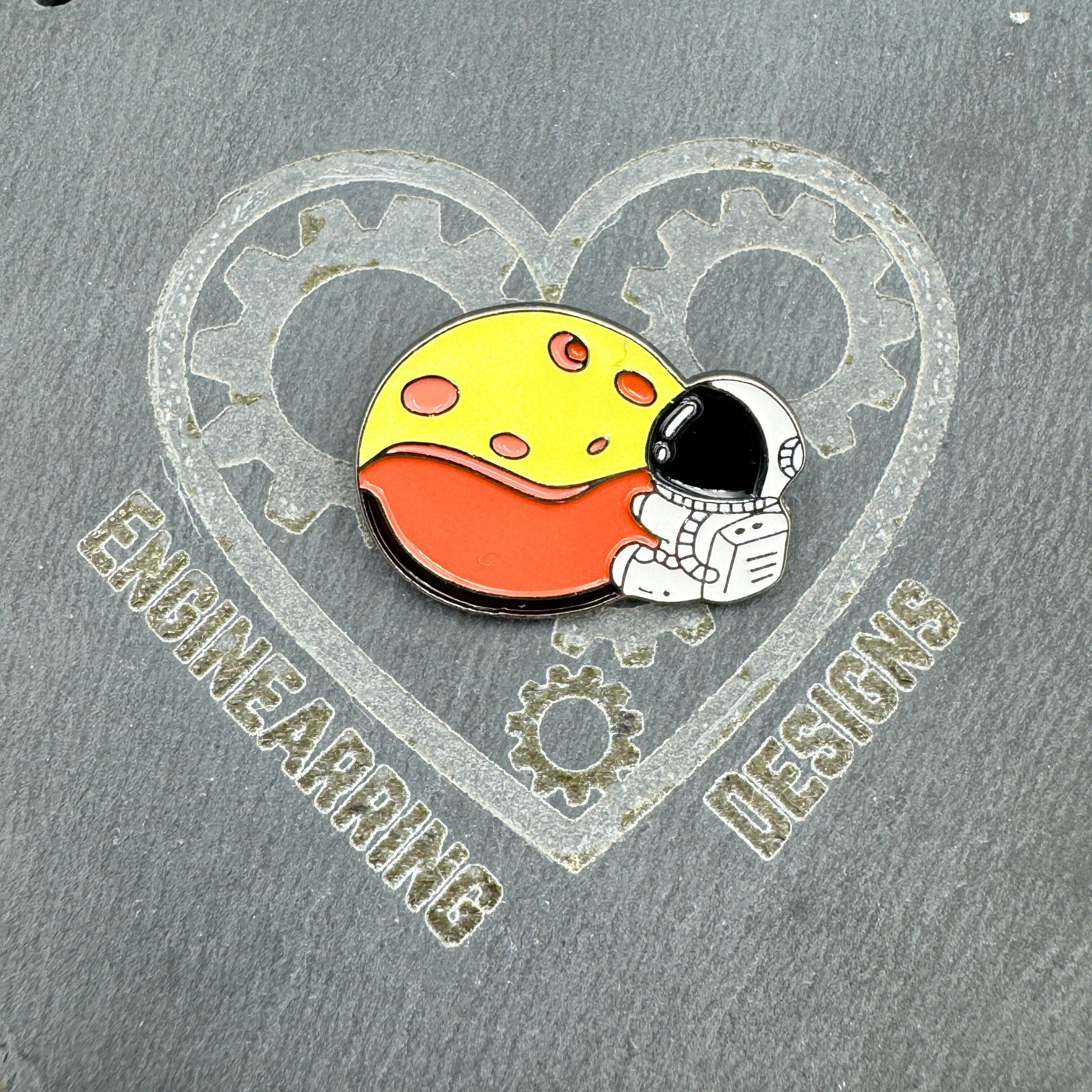 Kawaii Astronaut Hugging Planet Enamel Pin Badge