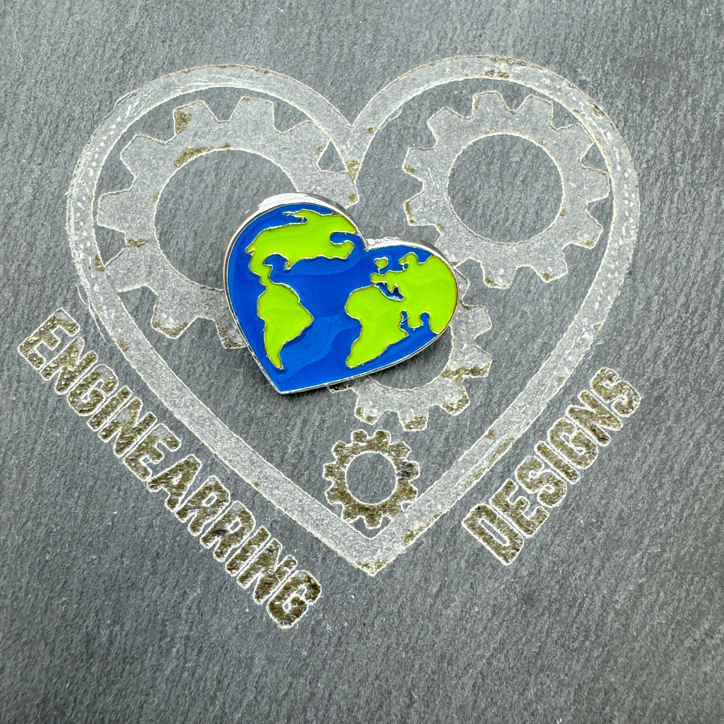 Heart Earth Enamel Pin Badge. Environmental Sustainability Kawaii Pin