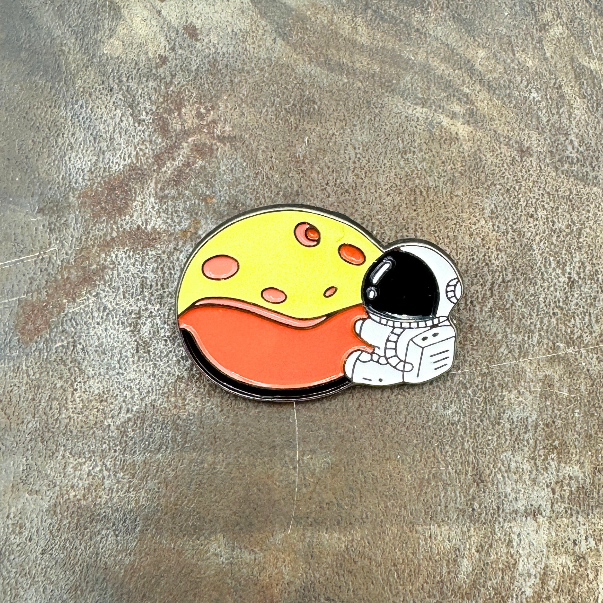 Kawaii Astronaut Hugging Planet Enamel Pin Badge